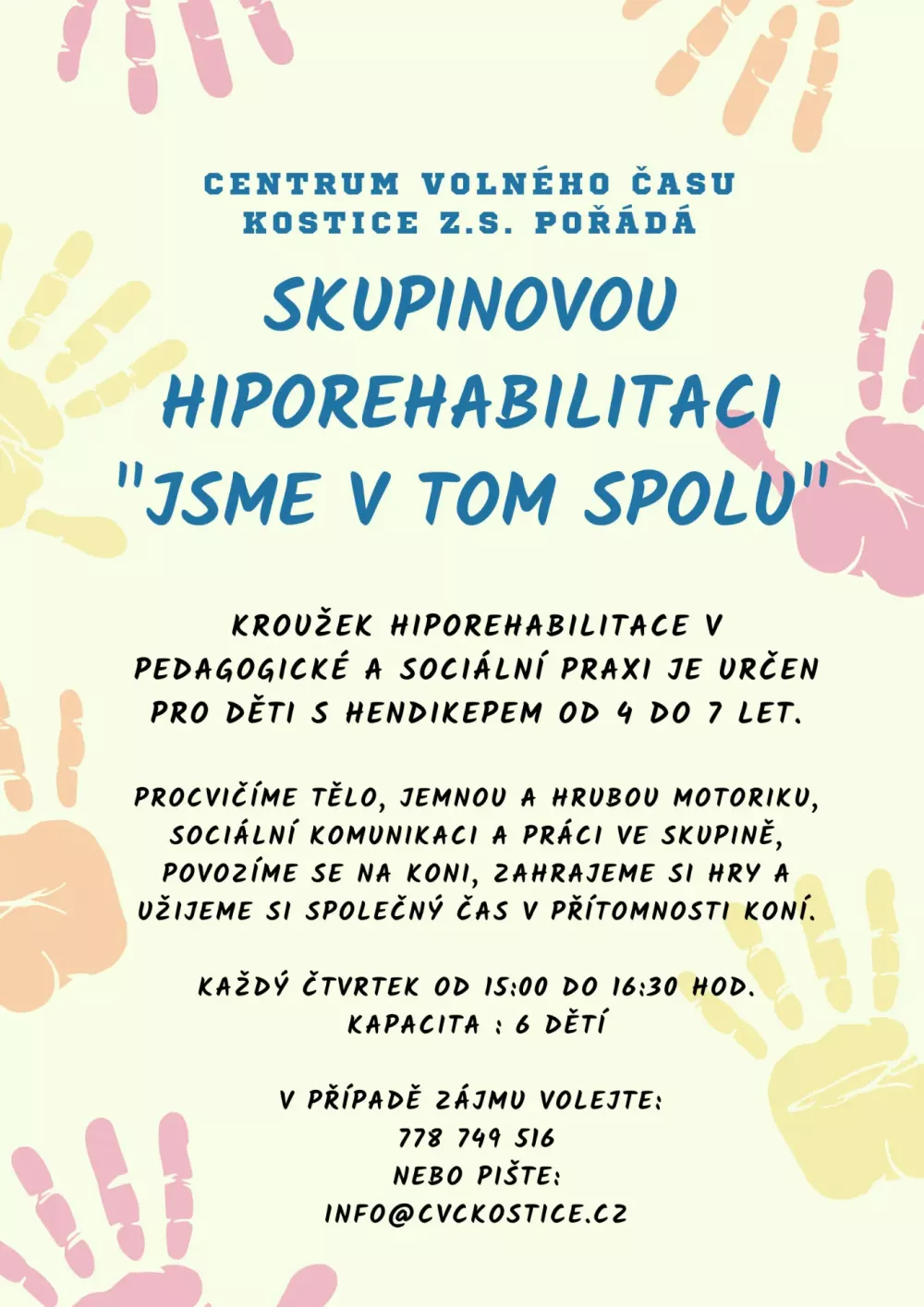 Otevíráme nový kroužek HPSP pro děti s hendikepem